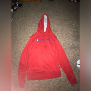Red champion hoodie